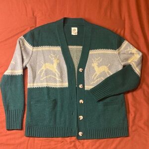 Tiny Cottona Reindeer Knit Cardigan